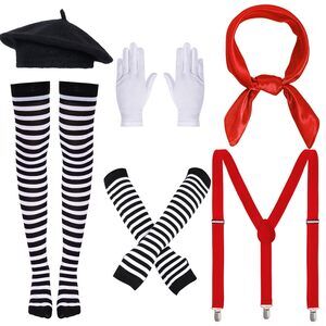 5821 6pack Mime Artist Costume Accessoriess Girl French Mime